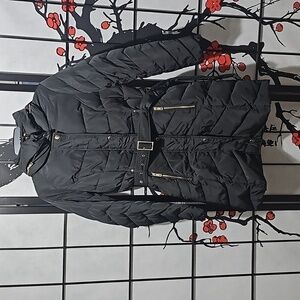 Cole Haan Hooded Puffer Coat Black Size XS